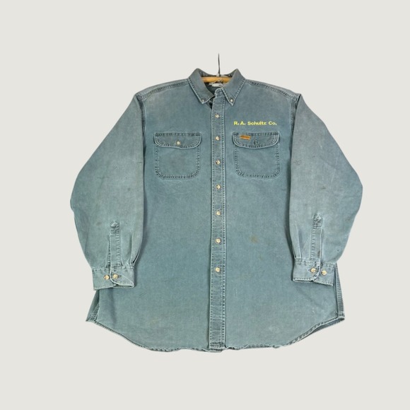 Carhartt Other - Carhartt Rugged Outdoor Wear Mens Work Shirt R.A. Schultz Co. Distressed XL